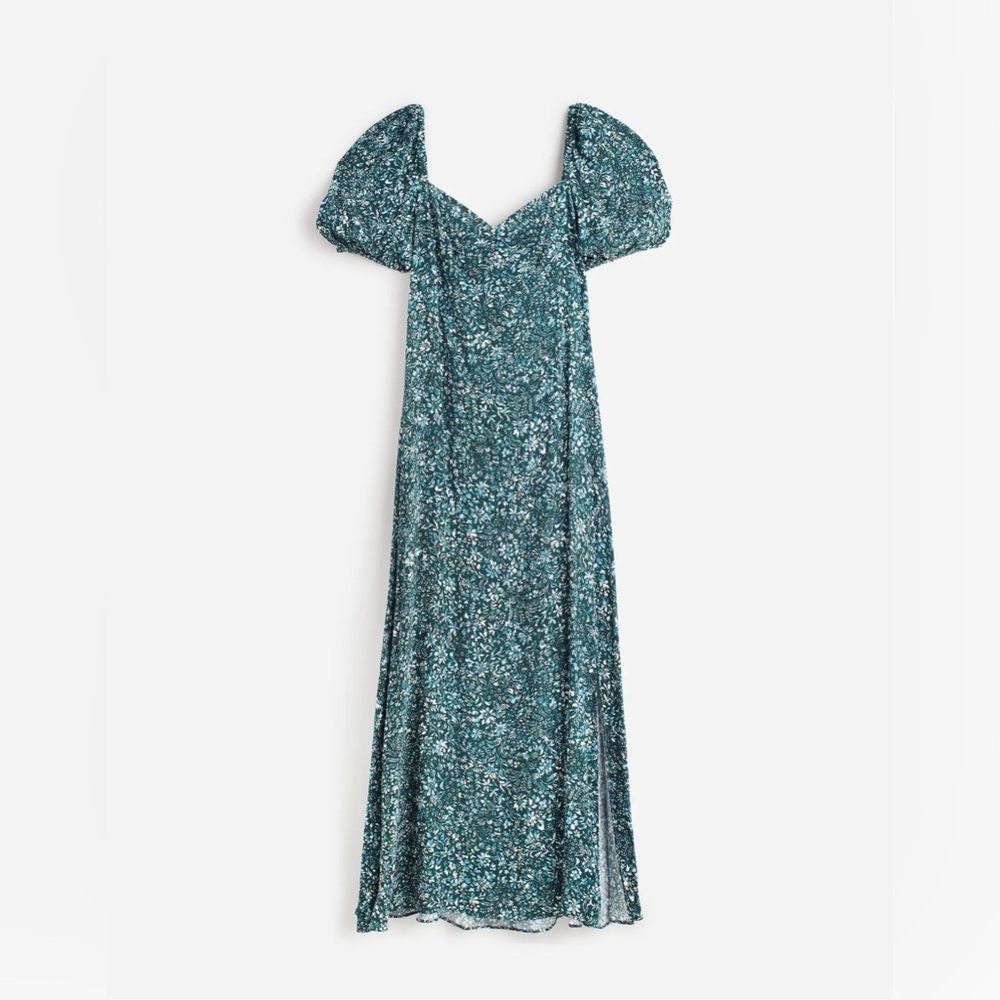 Madewell Puff Sleeve Sweetheart Midi Dress
